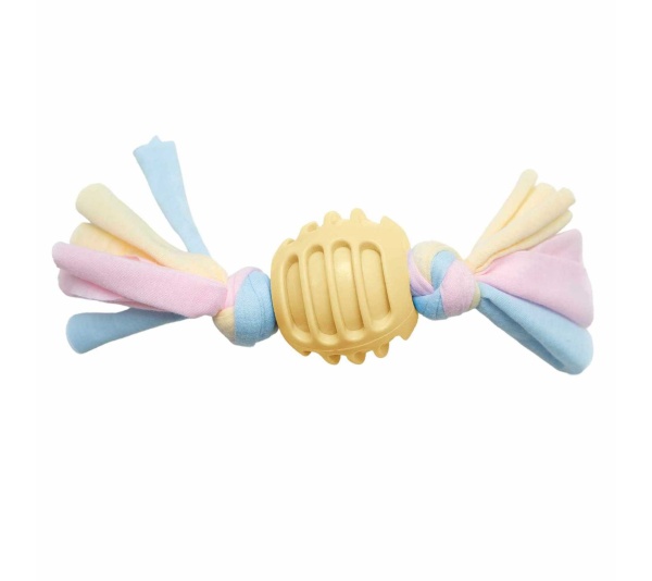 SnugArooz Snuggle Ball Dog Toy Yellow 8.5"