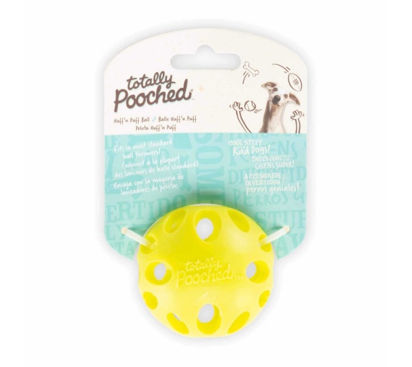 Green - Totally Pooched Huff'n Puff Ball Rubber - 2.5"