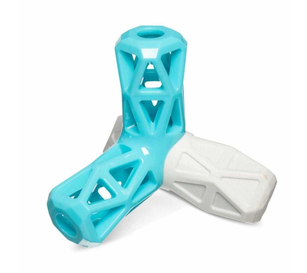 Totally Pooched Squeak n' Stuff, Foam Rubber, 5", Grey / Teal