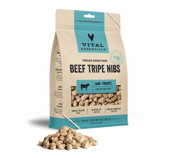 Vital Essentials(R) Freeze-Dried Beef Tripe Nibs Dog Treats, - 14 oz