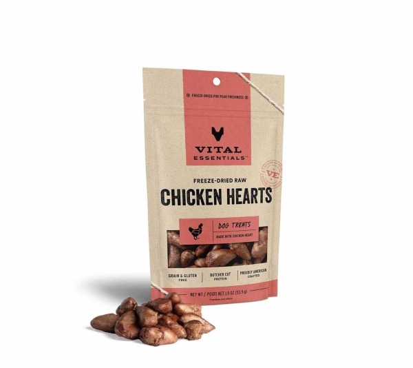 Vital Essentials(R) Freeze-Dried Chicken Hearts Dog Treats,  - 1.9 oz