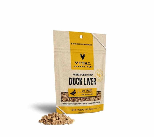 Vital Essentials(R) Freeze-Dried Duck Liver Cat Treats, 0.9 oz