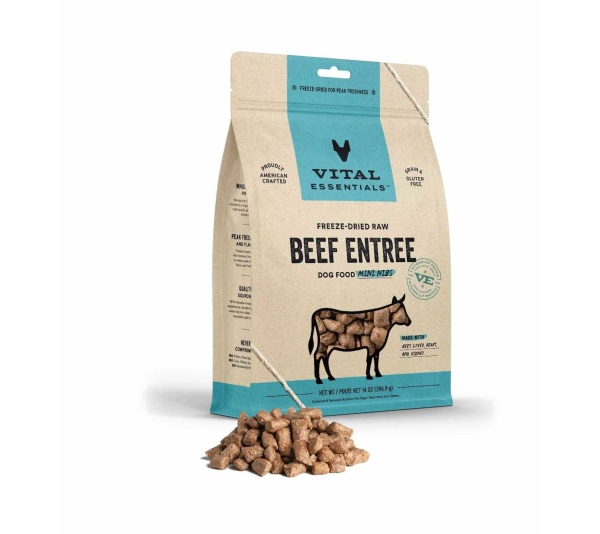 Vital Essentials(R) Freeze-Dried Raw Beef Entree Dog Food Mini Nibs,  - 14 oz