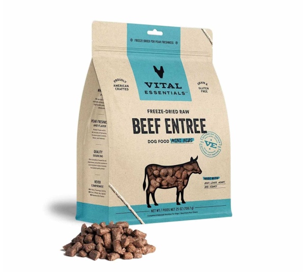 Vital Essentials(R) Freeze-Dried Raw Beef Entree Dog Food Mini Nibs,  - 25 oz