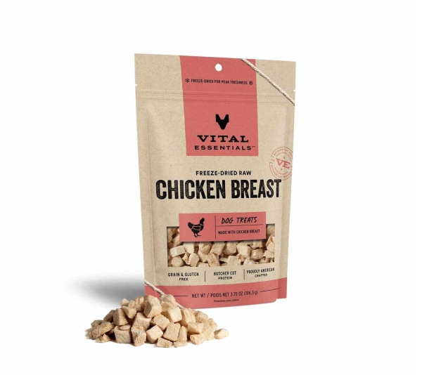 Vital Essentials(R) Freeze-Dried Raw Chicken Breast Dog Treats, - 3.75 oz