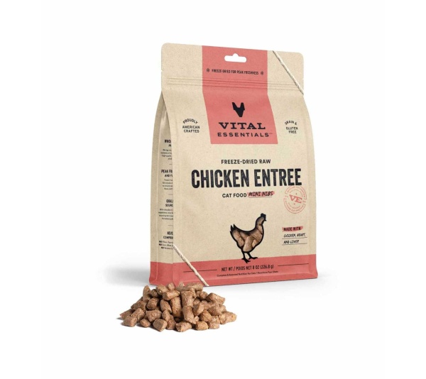 Vital Essentials(R) Freeze-Dried Raw Chicken Entree Cat Food Mini Nibs,  - 8 oz