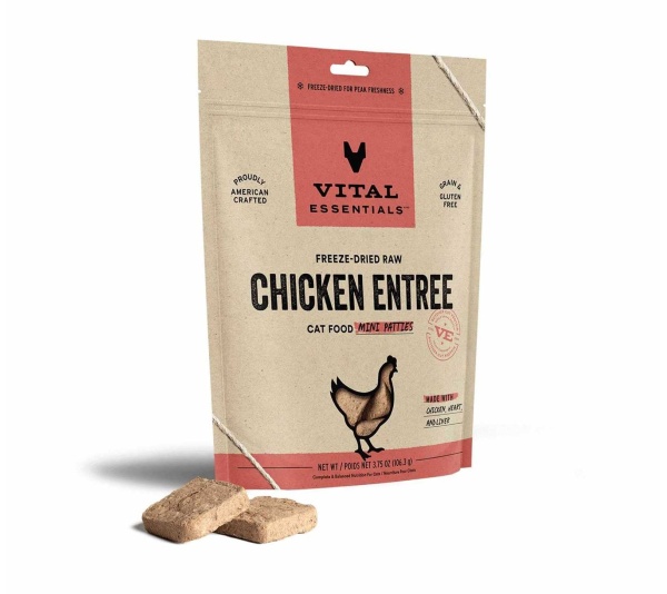 Vital Essentials(R) Freeze-Dried Raw Chicken Entree Cat Food Mini Patties - 3.75 oz