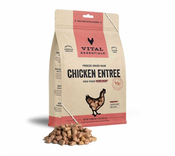 Vital Essentials(R) Freeze-Dried Raw Chicken Entree Dog Food Mini Nibs,  - 14 oz