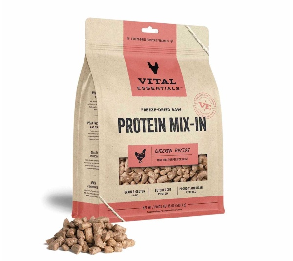 Vital Essentials(R) Freeze-Dried Raw Chicken Protein Mix-In Meal Topper for Dogs - 18 oz