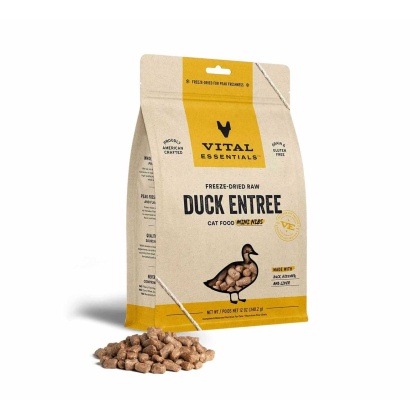 Vital Essentials(R) Freeze-Dried Raw Duck Entree Cat Food Mini Nibs,  - 12 oz