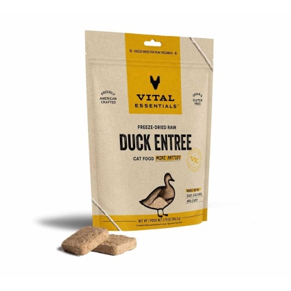 Vital Essentials(R) Freeze-Dried Raw Duck Entree Cat Food Mini Patties, - 3.75 oz