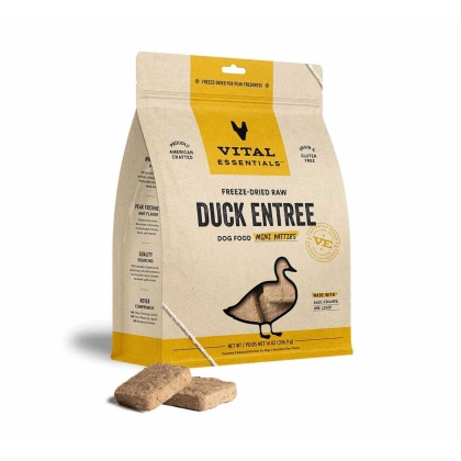 Vital Essentials(R) Freeze-Dried Raw Duck Entree Dog Food Mini Patties, 14 oz
