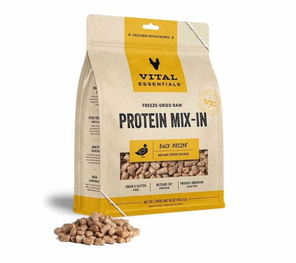 Vital Essentials(R) Freeze-Dried Raw Duck Protein Mix-In Meal Topper for Dogs - 8 oz