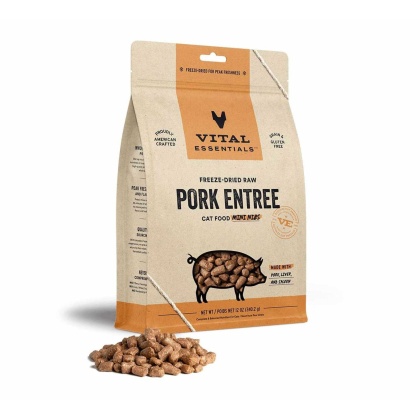Vital Essentials(R) Freeze-Dried Raw Pork Entree Cat Food Mini Nibs - 12 oz