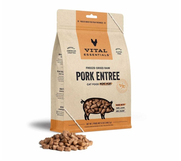 Vital Essentials(R) Freeze-Dried Raw Pork Entree Cat Food Mini Nibs - 12 oz