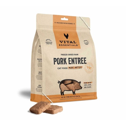 Vital Essentials(R) Freeze-Dried Raw Pork Entree Cat Food Mini Patties - 8 oz