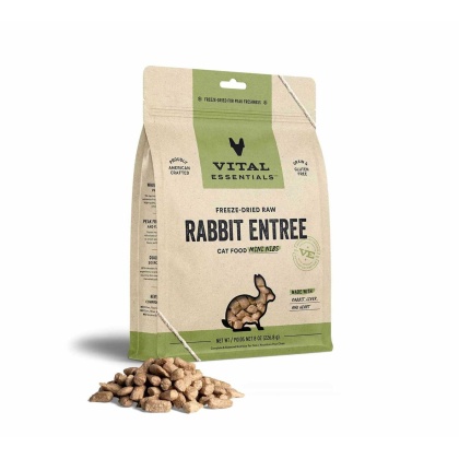 Vital Essentials(R) Freeze-Dried Raw Rabbit Entree Cat Food Mini Nibs - 8 oz