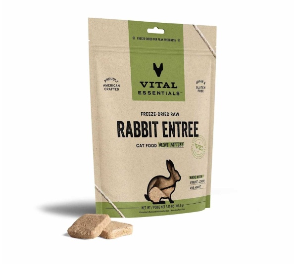 Vital Essentials(R) Freeze-Dried Raw Rabbit Entree Cat Food Mini Patties - 3.75 oz