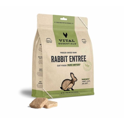 Vital Essentials(R) Freeze-Dried Raw Rabbit Entree Cat Food Mini Patties - 8 oz
