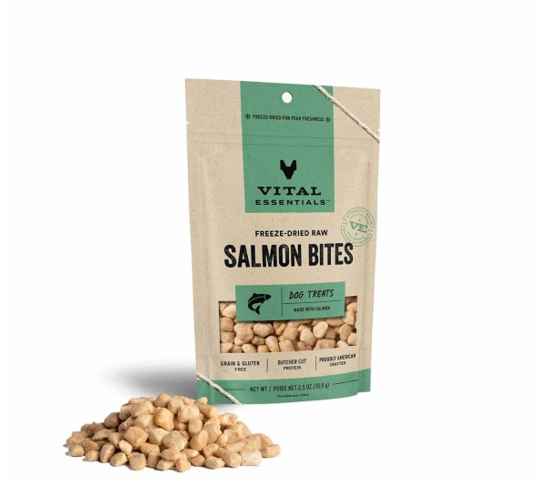 Vital Essentials(R) Freeze-Dried Raw Salmon Bites Dog Treats - 2.5 oz