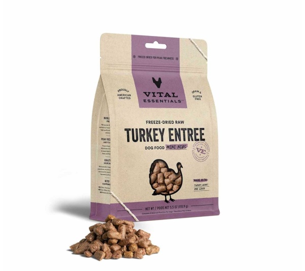 Vital Essentials(R) Freeze-Dried Raw Turkey Entree Dog Food Mini Nibs,  - 5.5 oz