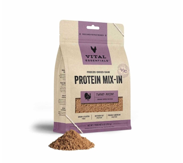 Vital Essentials(R) Freeze-Dried Raw Turkey Protein Mix-In Ground Topper for Dogs,  - 6 oz