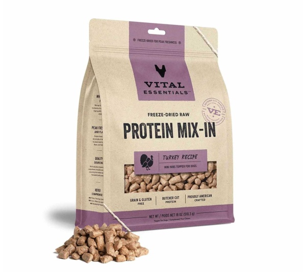 Vital Essentials(R) Freeze-Dried Raw Turkey Protein Mix-In Meal Topper for Dogs,  - 18 oz