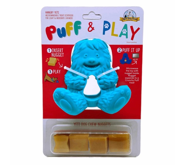 Blue - Yeti Dog Chew Puff & Play Hangry Yak