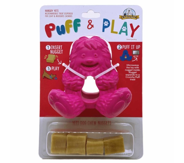Pink - Yeti Dog Chew Puff & Play Hangry Yak