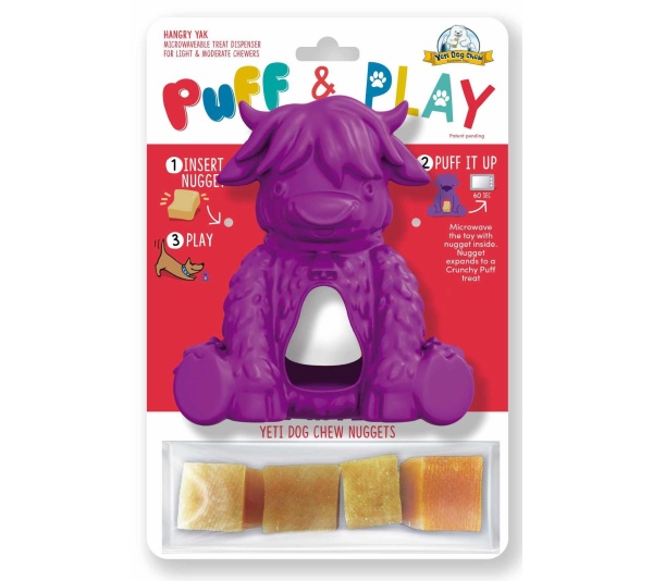 Purple - Yeti Dog Chew Puff & Play Hangry Yak