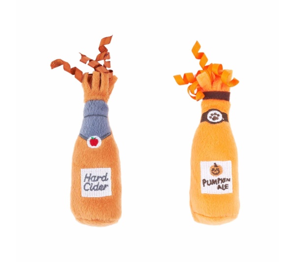 ZippyClaws Halloween Catnip Crusherz Hard Cider & Pumpkin Ale Cat Toy 2pk