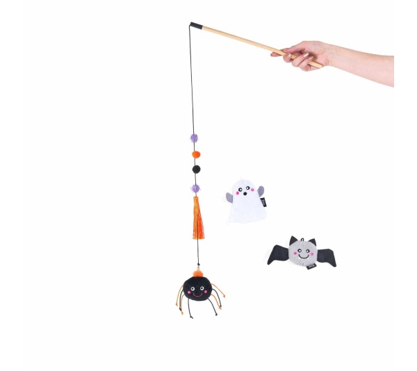 ZippyClaws Halloween ZippyStick Ghost with Friends Cat Toy