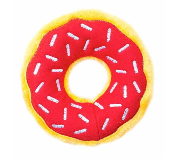 ZippyPaws Donutz Cherry Plush Dog Toy