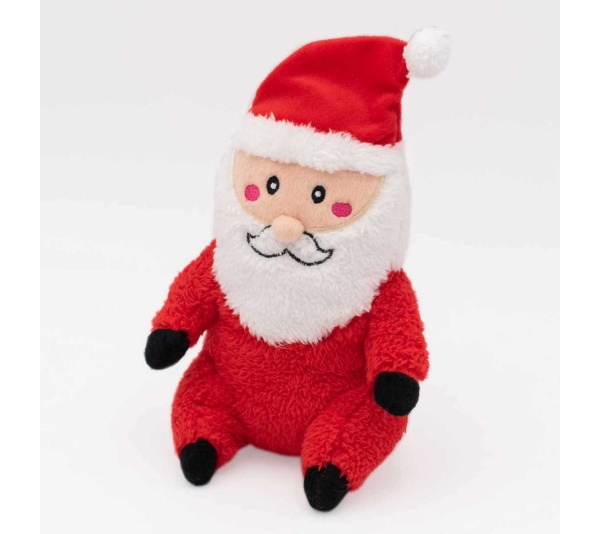 ZippyPaws Holiday Cheeky Chumz Santa Plush Dog Toy
