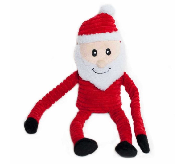 ZippyPaws Holiday Crinkle Santa Plush Dog Toy  - Large