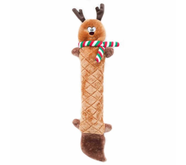 ZippyPaws Holiday Jigglerz(R) Reindeer Plush Dog Toy