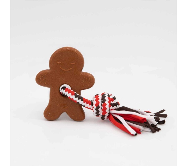 ZippyPaws Holiday ZippyTuff Teether Gingerbread Man Dog Chew Toy - LLB Only