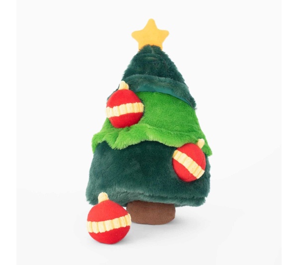 ZippyPaws Holiday Zippy Burrow Christmas Tree Plush Dog Toy