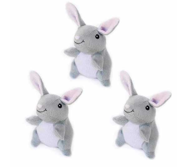 ZippyPaws Miniz 3 Pack Bunnies