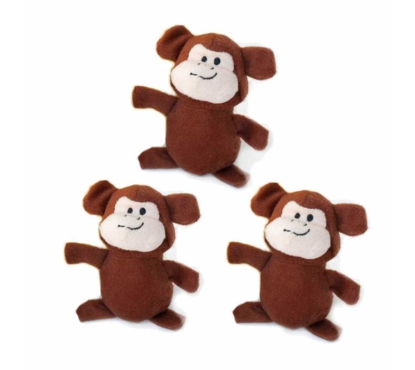 ZippyPaws Miniz 3 Pack- Monkeys