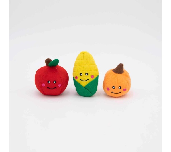 ZippyPaws Miniz Fall Harvest Plush Dog Toys 3pk