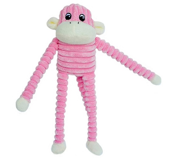 ZippyPaws Spencer Crinkle Monkey Pink Small