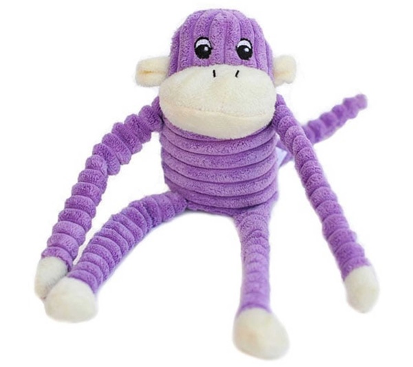 ZippyPaws Spencer Crinkle Monkey Purple Small
