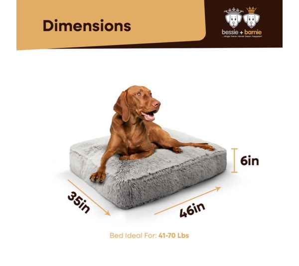 Frosted Snow - Rectangle Bed LG - Frosted Snow - LG - 46" x 35"