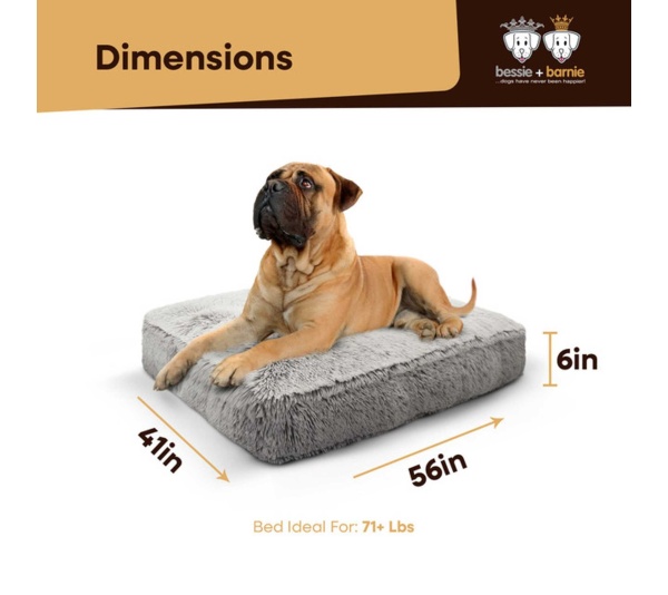 Frosted Snow - Rectangle Bed XL - Frosted Snow - XL - 56" x 41"