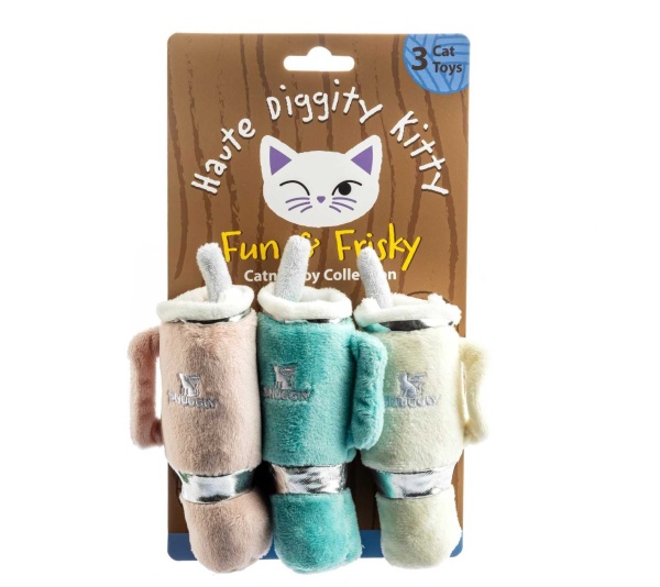 Snuggly Cup 3-Pack Organic Catnip Toys (Teal, Ivory, Blush)