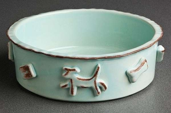 Baby Blue - Carmel Ceramica Dog Food/Water Bowl - Small