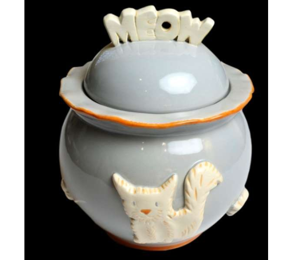 French Grey - Cat Treat Jar - Jar