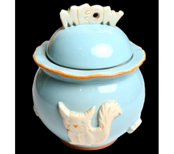 Sky Blue - Cat Treat Jar - Jar