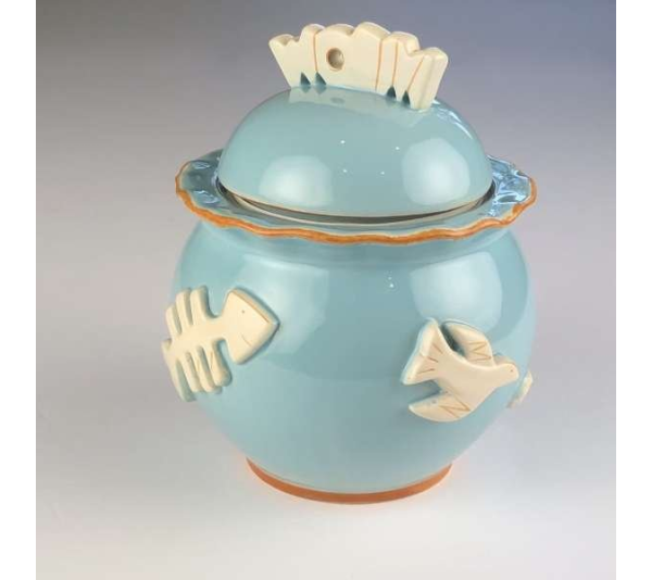 Sky Blue - Cat Treat Jar - Jar